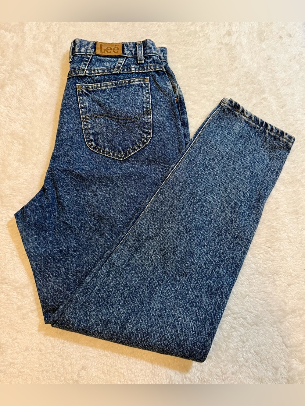80s Vintage Dark Acid Wash Lee Jeans Straight Leg 31x32
